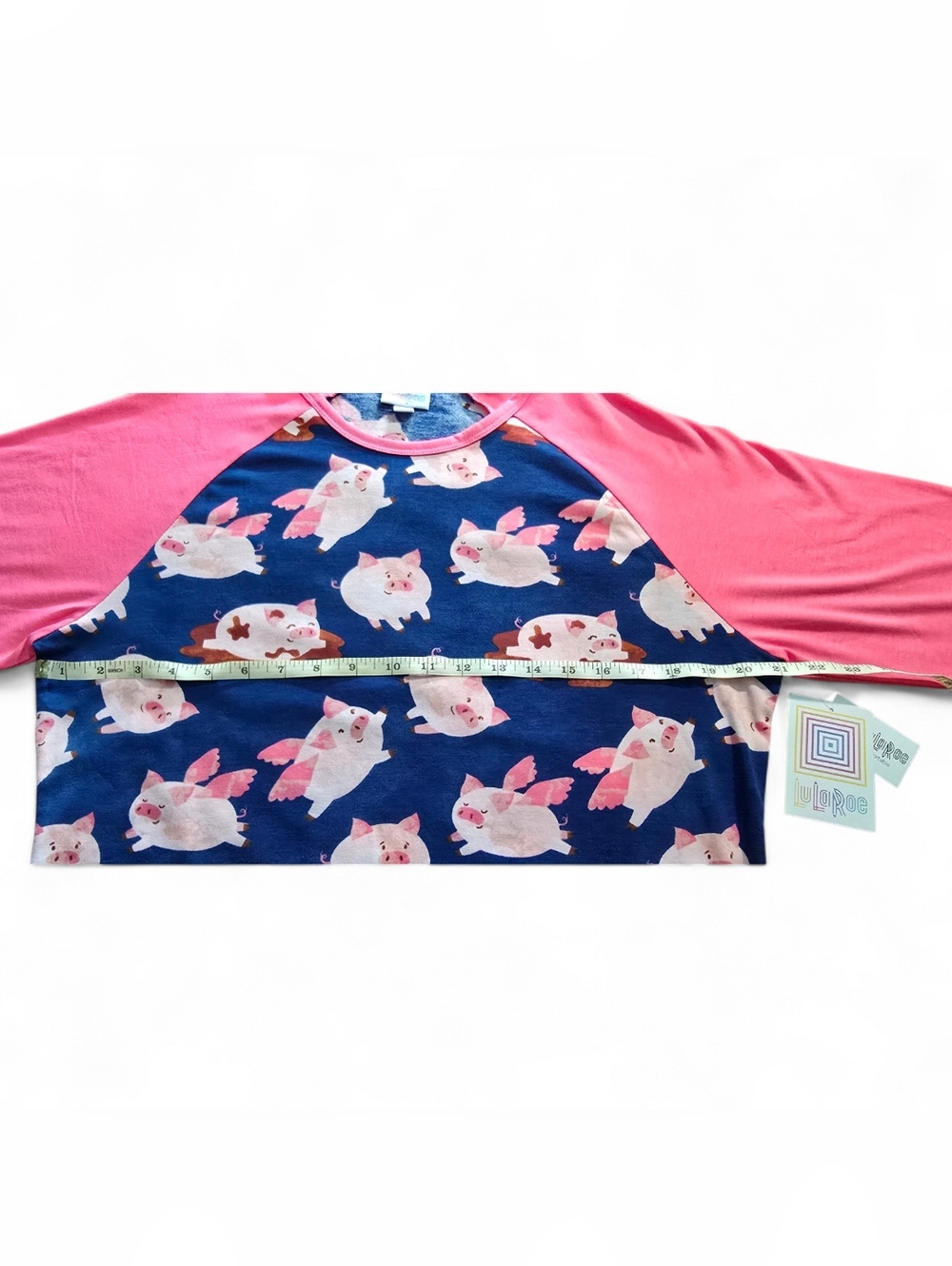 LuLaRoe Randy Flying Pig Baseball Tee NWT L - Picture 8 of 11